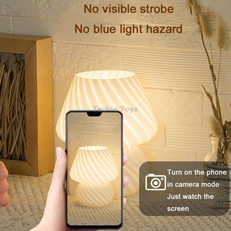 PJ-104 5W Mushroom Glass Bedroom Bedside Table Decoration Table Lamp, CN Plug,