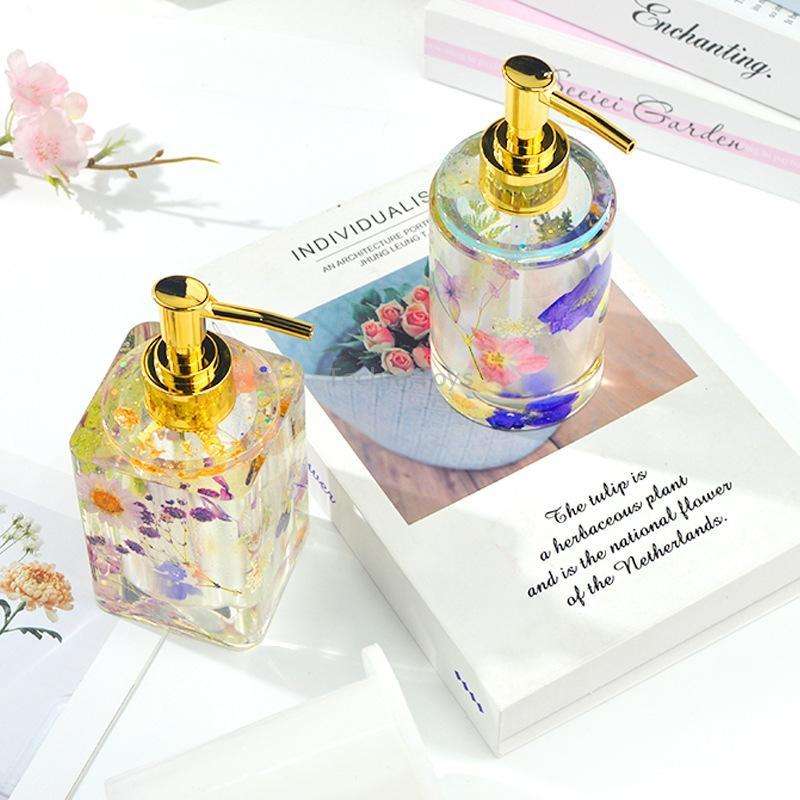 DIY Perfume Bottle Mold Drop Hand Bottle Mirror Bottle Mold, Specification: MD3708 + Gold Silver Noz