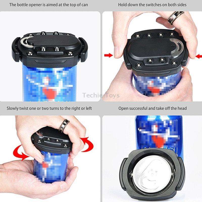 KPQ001 Multi-Function Can Bottle Opener Portable Stainless Steel Beer Screwdriver(Black)