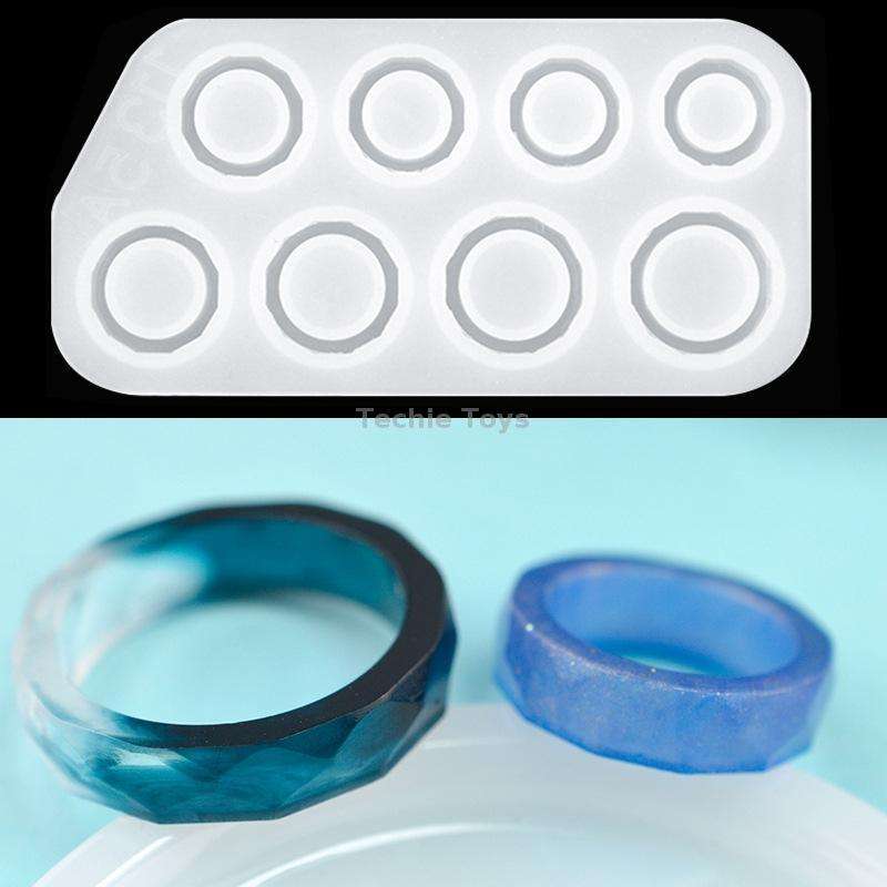 3 in 1 DIY Crystal Dripping Ring Pendant Silicone Mold Arc-Shaped Section Ring Mold(MD1130A + MD1131