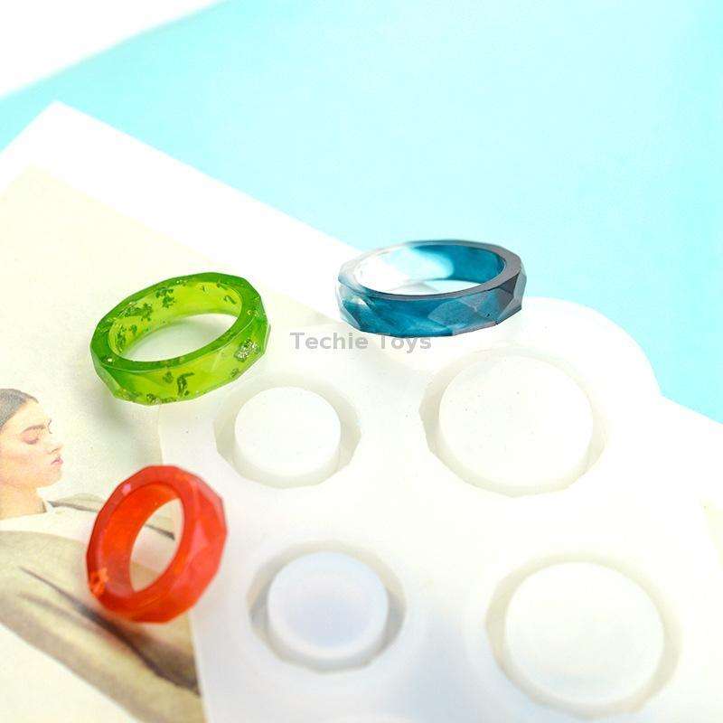 3 in 1 DIY Crystal Dripping Ring Pendant Silicone Mold Arc-Shaped Section Ring Mold(MD1130A + MD1131