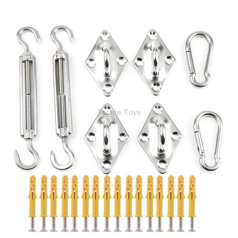 24 PCS / Set Outdoor Rectangle Shade Sail 304 Stainless Steel Accessories Outdoor Shade Flower Baske