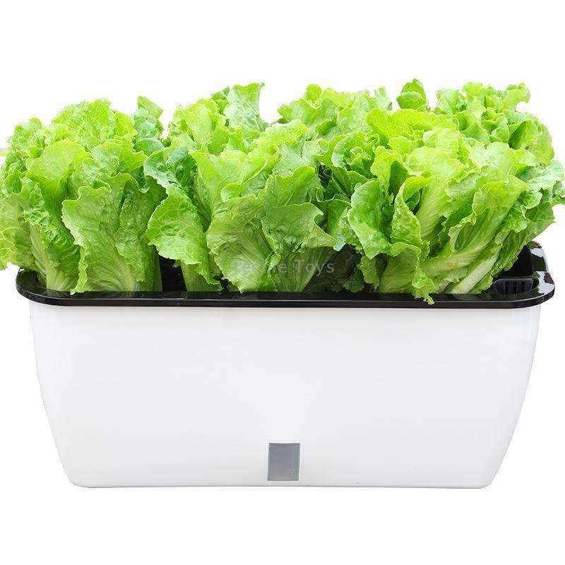 Family Balcony Rectangular Plastic Self-Absorbent Vegetable Growing Pot Flower Pot, Style: SC02 Big