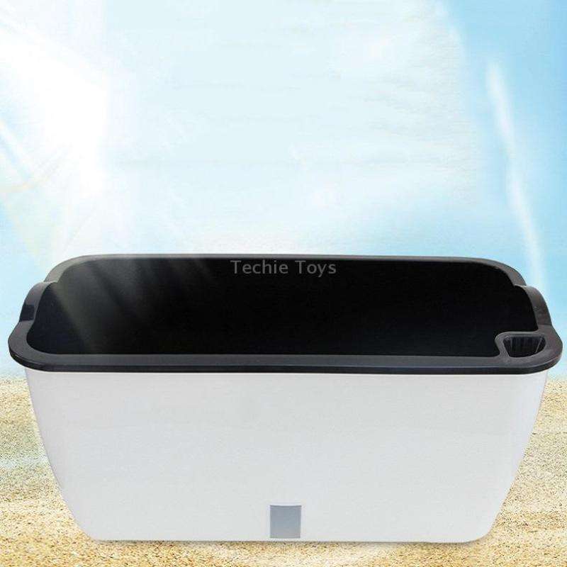 Family Balcony Rectangular Plastic Self-Absorbent Vegetable Growing Pot Flower Pot, Style: SC02 Big