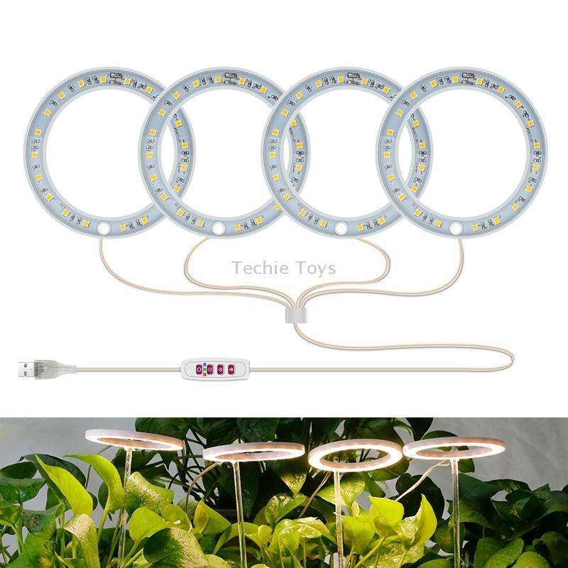 LED Plant Growth Lamp Full Spectroscopy Intelligent Timing Indoor Fill Light Ring Plant Lamp, Power: