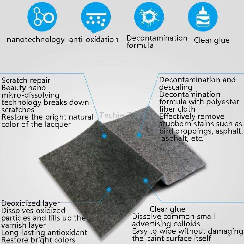 Car Scratch Repair Nano Cloth Repair Spray Paint Cloth Remover Scratch Wax(Black)