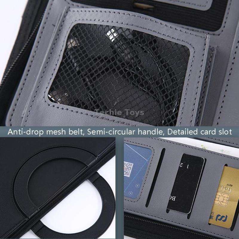 KC601 A4 Multifunctional Portable Folder Business Zipper Bag Leather Folder, Style: No Chargeable No