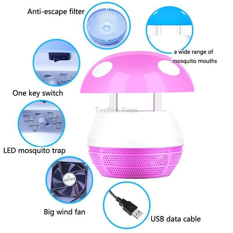 Mushroom LED Mosquito Killer Lamp Household USB Mosquito Killer(Sky Blue)