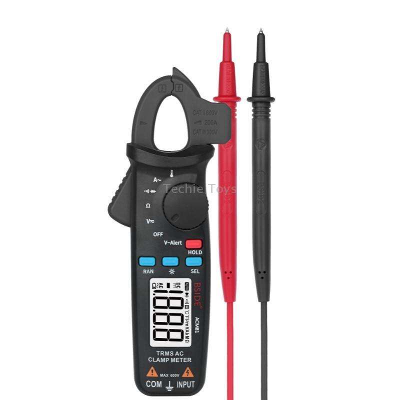 BSIDE ACM81 Digital Clamp Meter Auto-Rang 1mA Accuracy 200A Current DC AC Multimeter(Black)