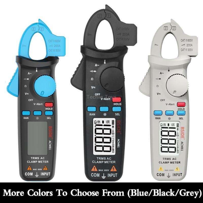 BSIDE ACM81 Digital Clamp Meter Auto-Rang 1mA Accuracy 200A Current DC AC Multimeter(Black)
