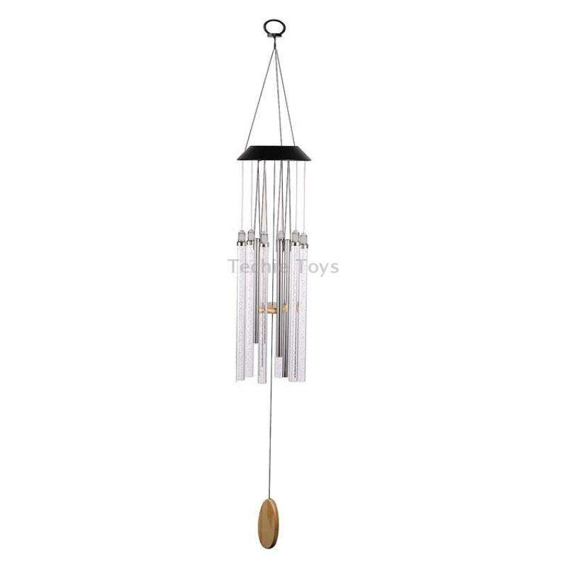 Outdoor Solar Colorful Gradient Rotating Wind Chime Garden Decorative Light(Acrylic Stick + Wooden S