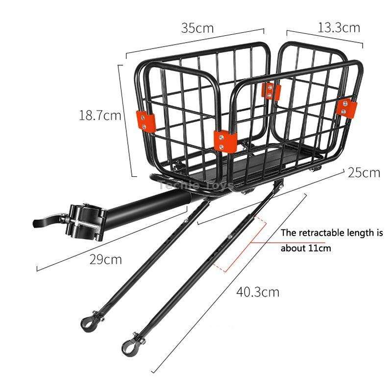 WEST BIKING YP0712030 Bicycle Aluminum Alloy Rack Cart Basket Mountain Bike Back Seat With Basket(Bl