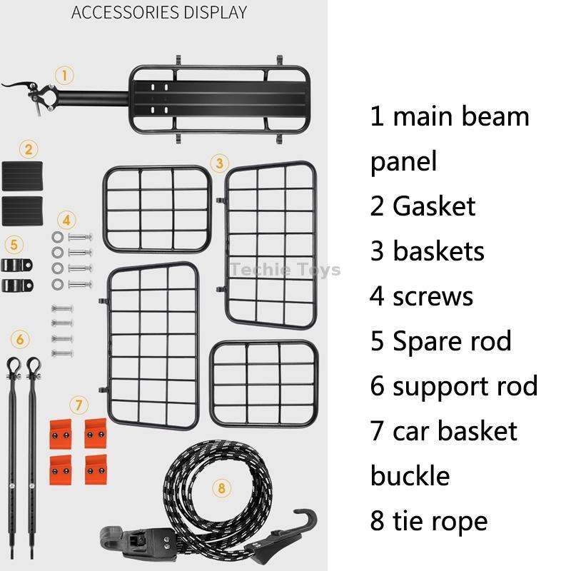 WEST BIKING YP0712030 Bicycle Aluminum Alloy Rack Cart Basket Mountain Bike Back Seat With Basket(Bl