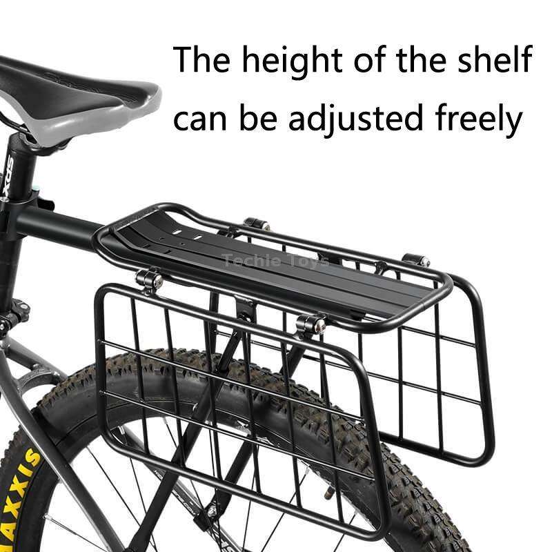 WEST BIKING YP0712030 Bicycle Aluminum Alloy Rack Cart Basket Mountain Bike Back Seat With Basket(Bl