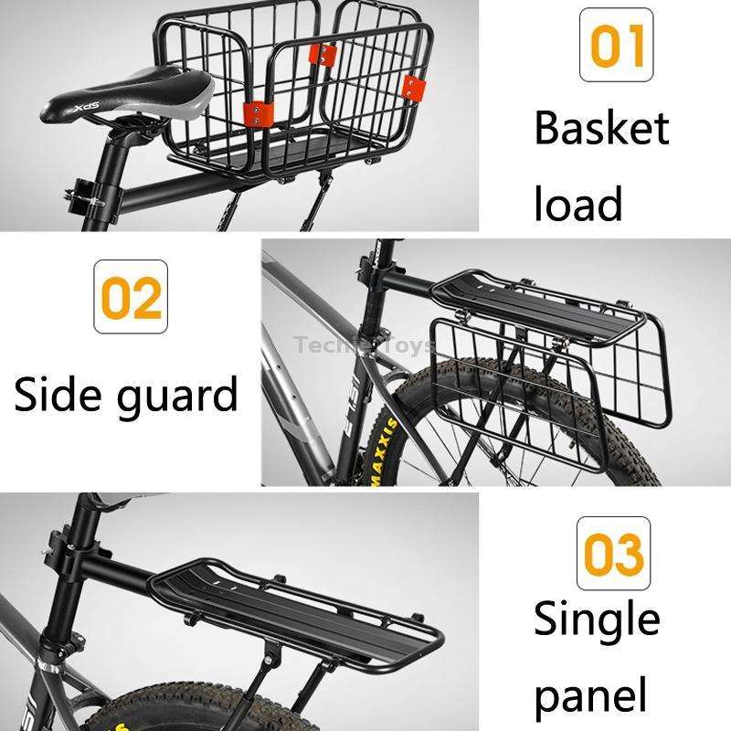 WEST BIKING YP0712030 Bicycle Aluminum Alloy Rack Cart Basket Mountain Bike Back Seat With Basket(Bl
