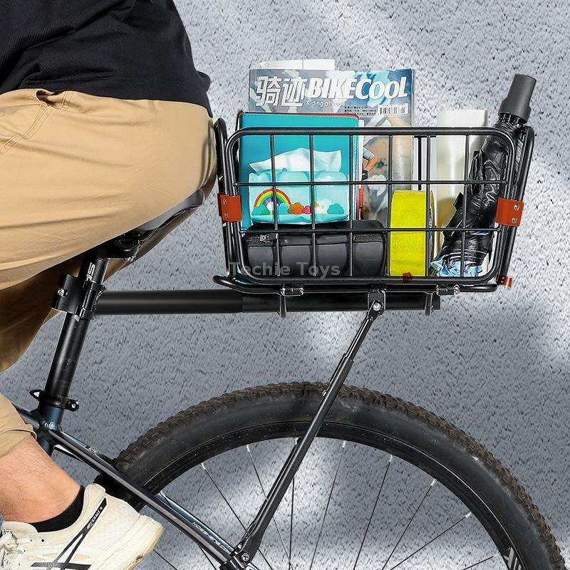 WEST BIKING YP0712030 Bicycle Aluminum Alloy Rack Cart Basket Mountain Bike Back Seat With Basket(Bl