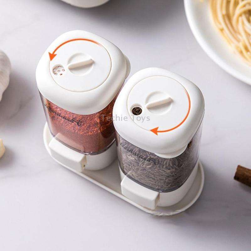 Marbrasse Metering Seasoning Box Pressing Type Seasoning Bottle Rotary Sealing Household Kitchen Sea