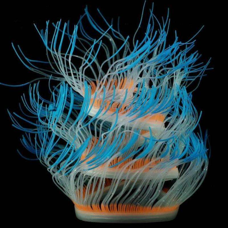Aquarium Fish Tank Landscaping Decoration Silica Gel Simulation Software Coral Fluorescent Anemone,