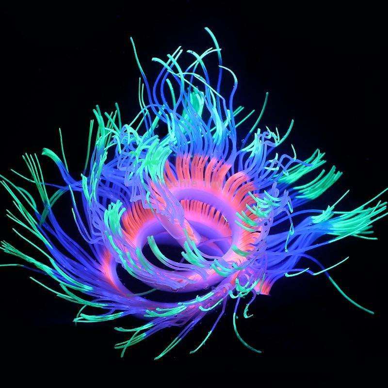 Aquarium Fish Tank Landscaping Decoration Silica Gel Simulation Software Coral Fluorescent Anemone,