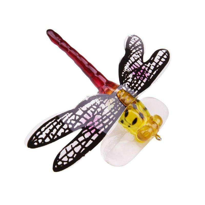 QT01 7cm / 6g Flying Fishing Bait Long Hook Bionic Dragonfly Bait(D (Orange))