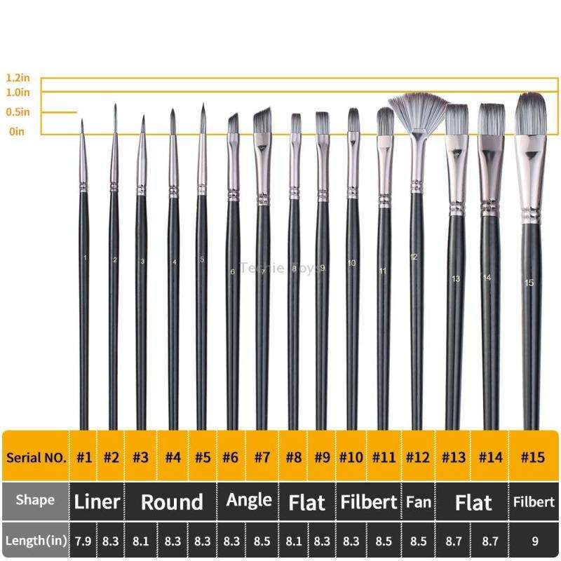 17 in 1 Acrylic Paint Brush Multi-Purpose Nylon Wool Watercolor Paint Brush Art Painting Material Qi
