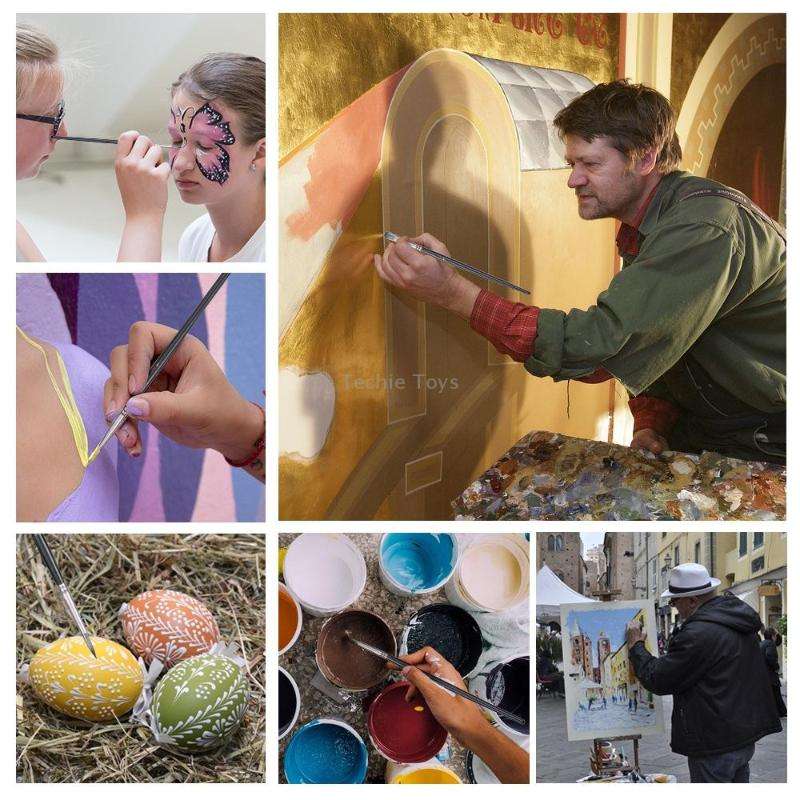 17 in 1 Acrylic Paint Brush Multi-Purpose Nylon Wool Watercolor Paint Brush Art Painting Material Qi