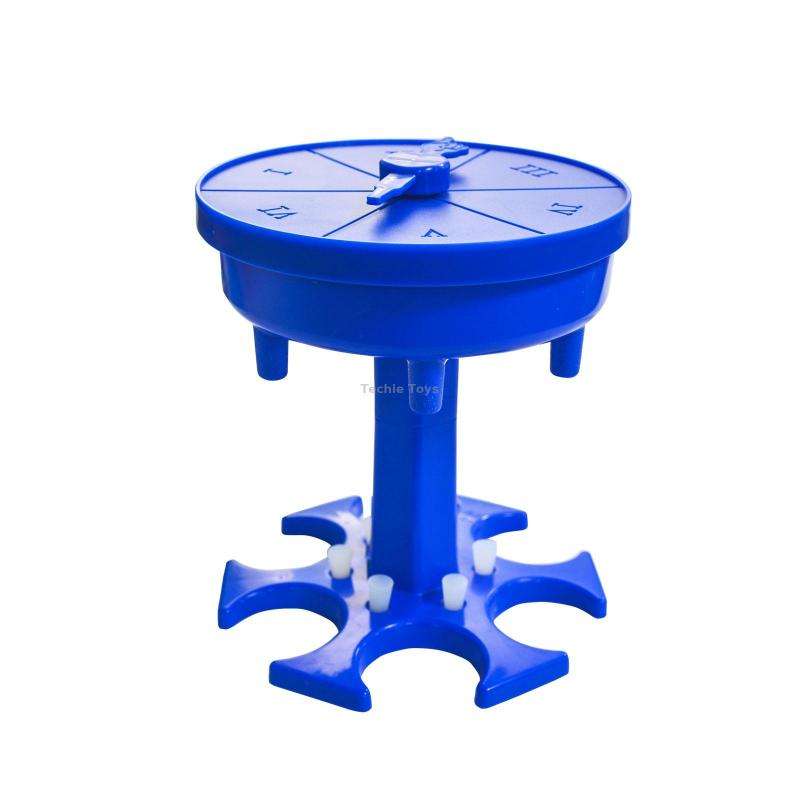 6 Cups Wine Dispenser Automatic Diversion Wine Pourer With Game Turntable, Style: Round Blue with Tr