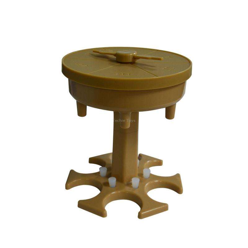 6 Cups Wine Dispenser Automatic Diversion Wine Pourer With Game Turntable, Style: Round Brown with C