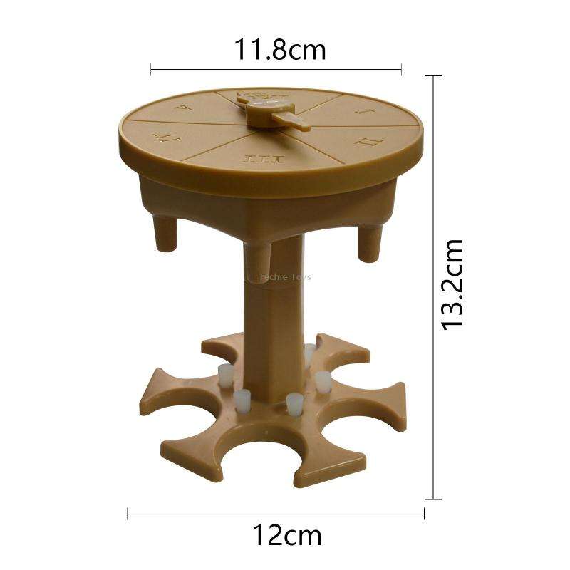6 Cups Wine Dispenser Automatic Diversion Wine Pourer With Game Turntable, Style: Round Brown with C