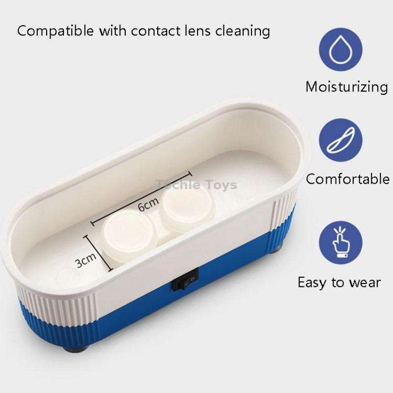 3 in 1 Glasses Cleaning Machine Small Contact Lens Glasses Jewelry Watch Cleaner(Blue)