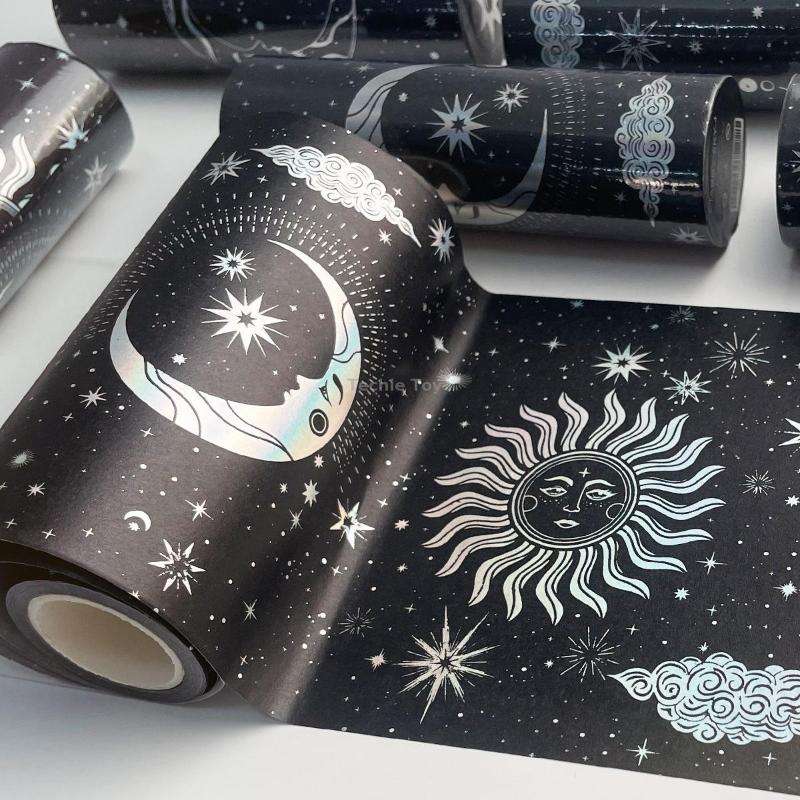 88988 Colorful Bronzing Washi Tape Starry Sky Hand Account Tape(Star Hot Silver 4)