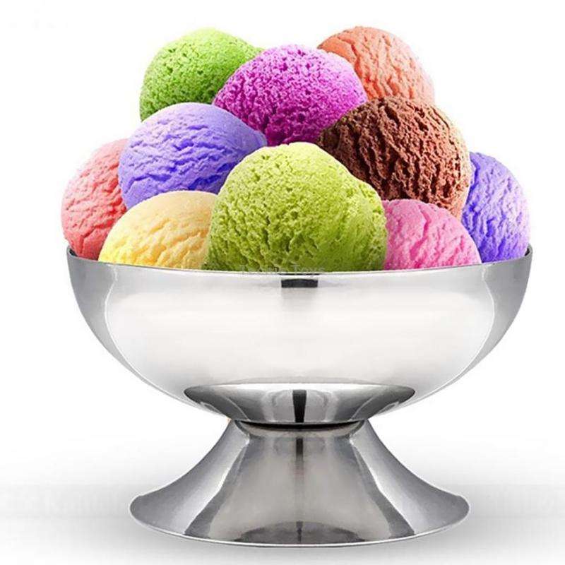 Stainless Steel Ice Cream Cup Ice Cream Goblet Bar Wine Glass, Specification B High