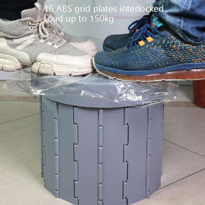Folding Toilet Travel Car Toilet With Cover Indoor Portable Emergency Camping Toilet(Grey)
