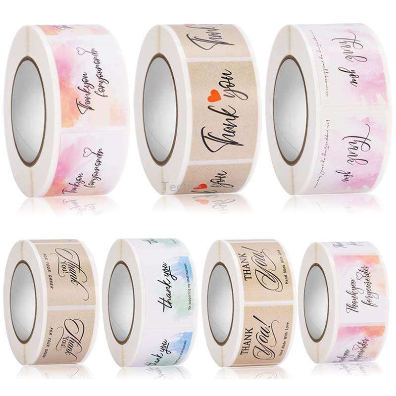 5 Rolls Thank You Label Seal Decoration Sticker, Size: 2.5x3.7cm(HA076)