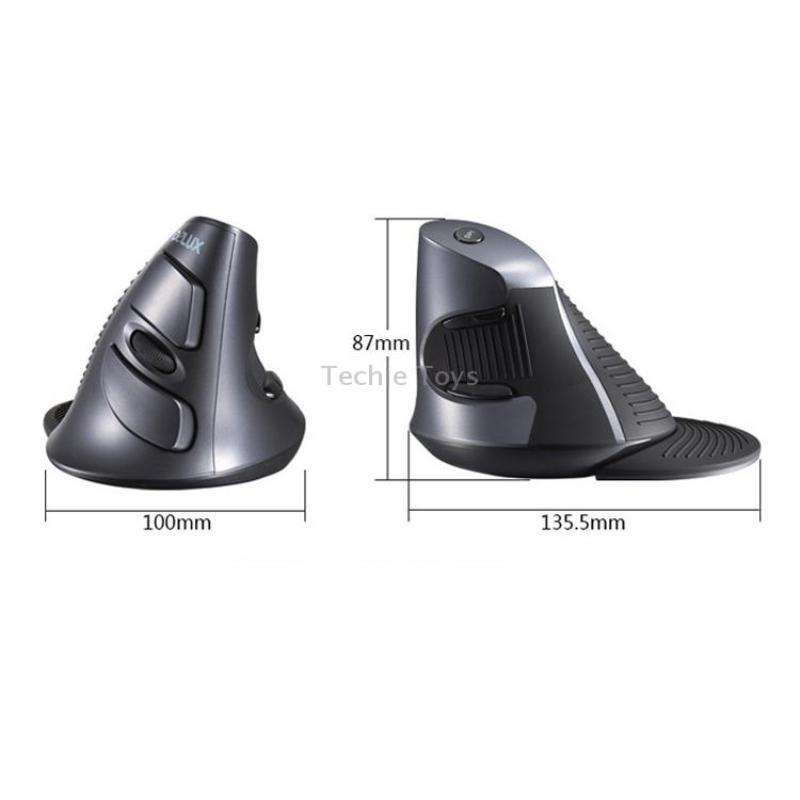 DELUX M618 6-Keys Vertical Snail Ergonomic Wireless Mouse(Black)