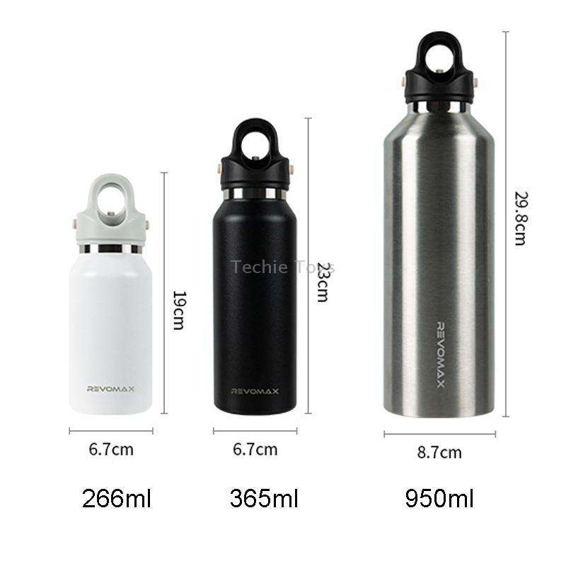 REVOMAX Stainless Steel Vacuum Flask Outdoor Car Vacuum Flask, Capacity 365ml (Bubble Blue)