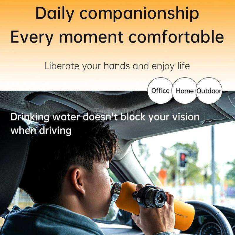 REVOMAX Stainless Steel Vacuum Flask Outdoor Car Vacuum Flask, Capacity 950ml (Space Ash)