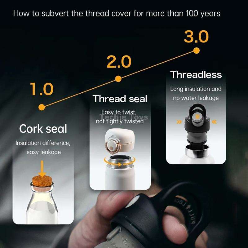 REVOMAX Stainless Steel Vacuum Flask Outdoor Car Vacuum Flask, Capacity 950ml (Space Ash)