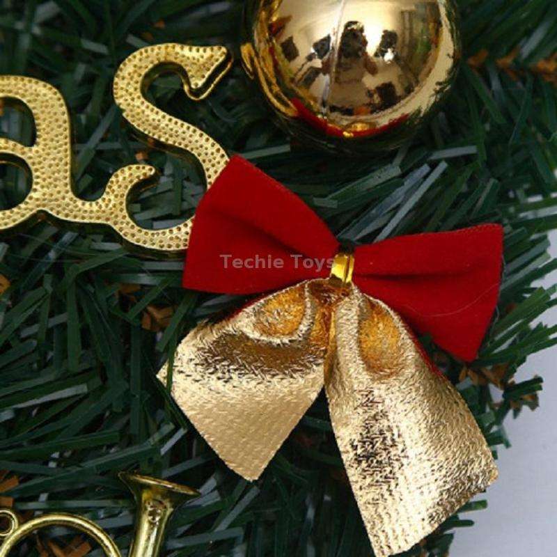 Christmas Decoration Wreath Garland Rattan Door Hanging, Specification: Double Clock