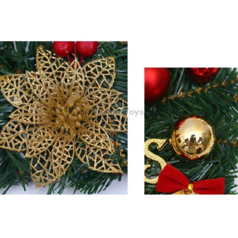Christmas Decoration Wreath Garland Rattan Door Hanging, Specification: Double Clock