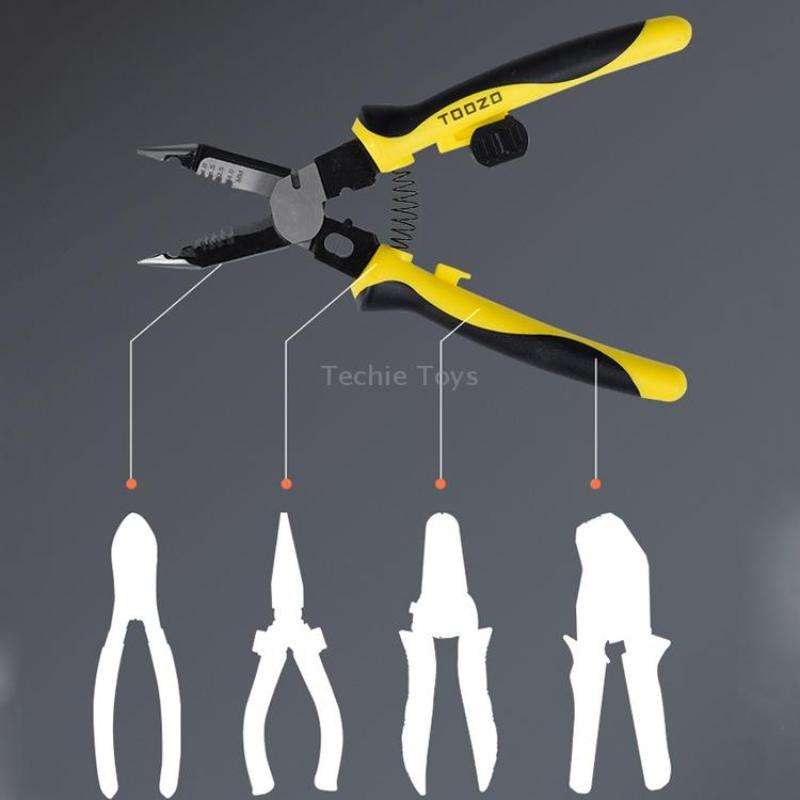 7 In 1 Multi-Function Wire Stripper Electrician Manual Tool(Black Yellow)