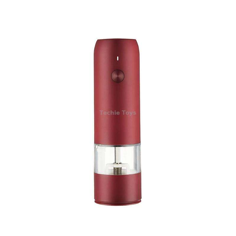 BY800 Electric Black Pepper Grinder Charge-Type Pepper Sea Salt Seasoning Grinder(Agate Red)