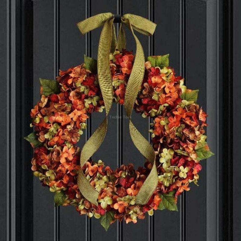 Hydrangea Wreath Door Hanging Artificial Flower Christmas Ornament, Size: 30cm