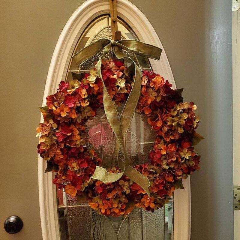 Hydrangea Wreath Door Hanging Artificial Flower Christmas Ornament, Size: 30cm