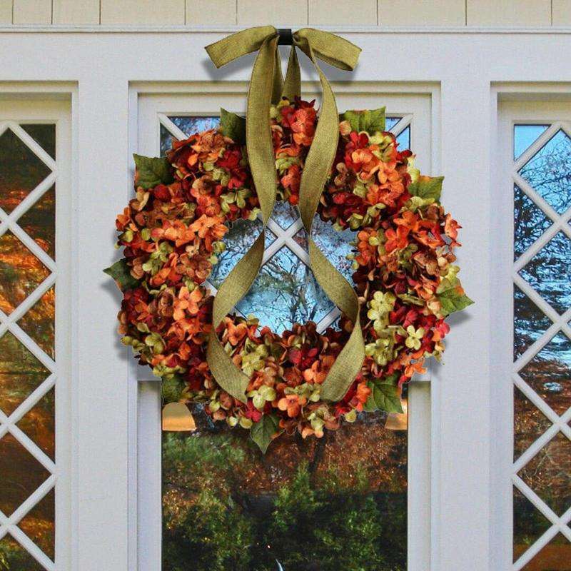 Hydrangea Wreath Door Hanging Artificial Flower Christmas Ornament, Size: 30cm