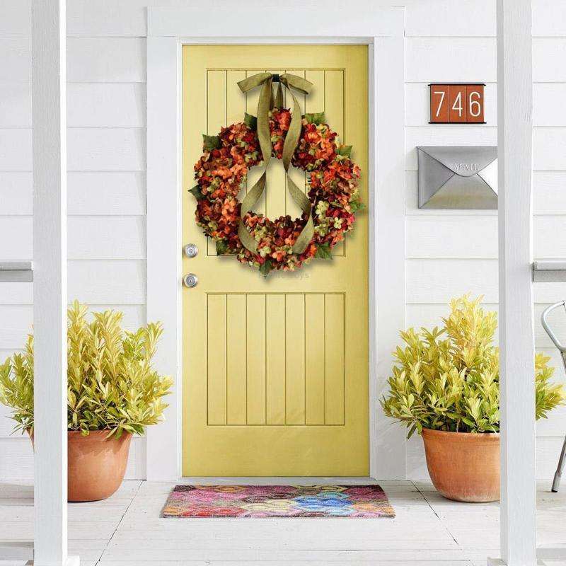 Hydrangea Wreath Door Hanging Artificial Flower Christmas Ornament, Size: 30cm