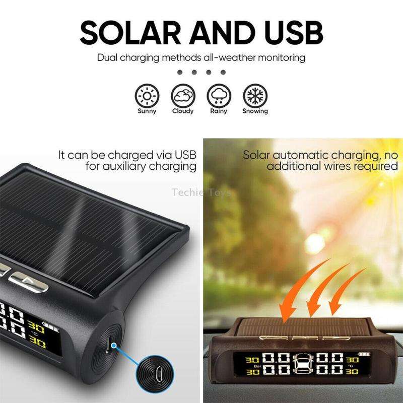 T1 Vehicle-mounted Solar Wireless Tire Pressure Monitoring System General-purpose Vehicle Tire Press