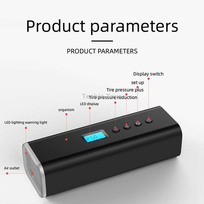 H68 Handheld Mini Wireless Smart Car Inflator Pump Portable Multifunctional Tire Air Pump(Black)