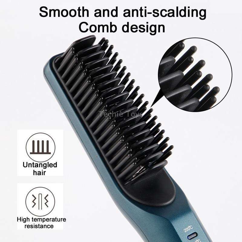 2 In 1 Curling And Straightening Dual-Use Mini Multi-Function Hair Straightener, Colour : Blue