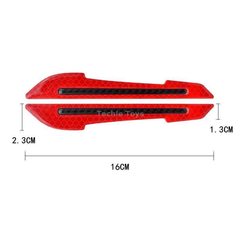 4 Sets Car Reflective Sticker Door Border Anti-Collision Strip Leaf Board Personality Rear View Mirr